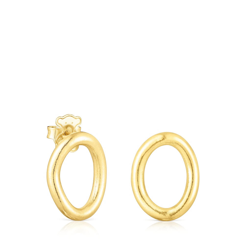 Pendientes círculo con baño de oro 18 kt sobre plata TOUS Hav image number 0