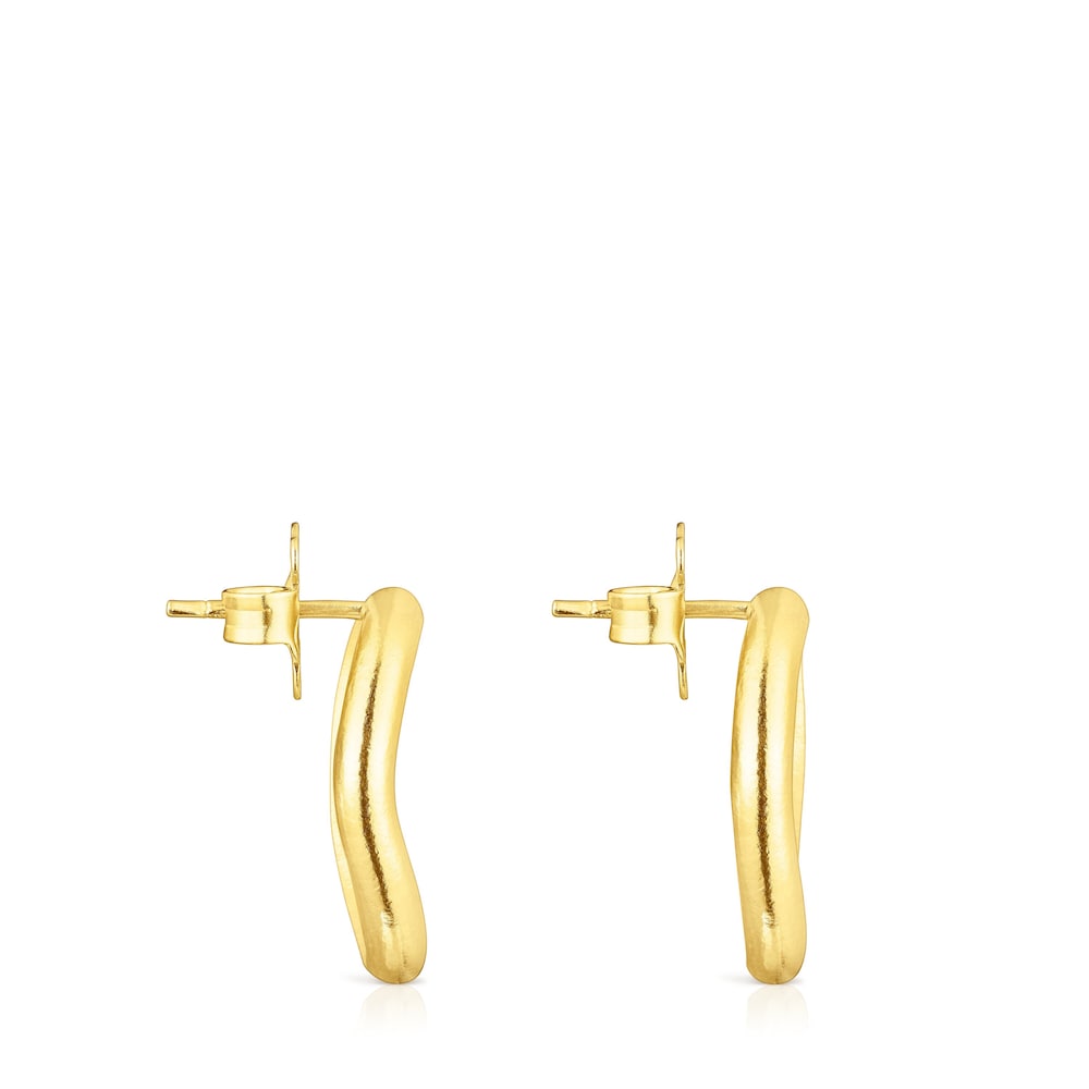 Pendientes círculo con baño de oro 18 kt sobre plata TOUS Hav image number 1