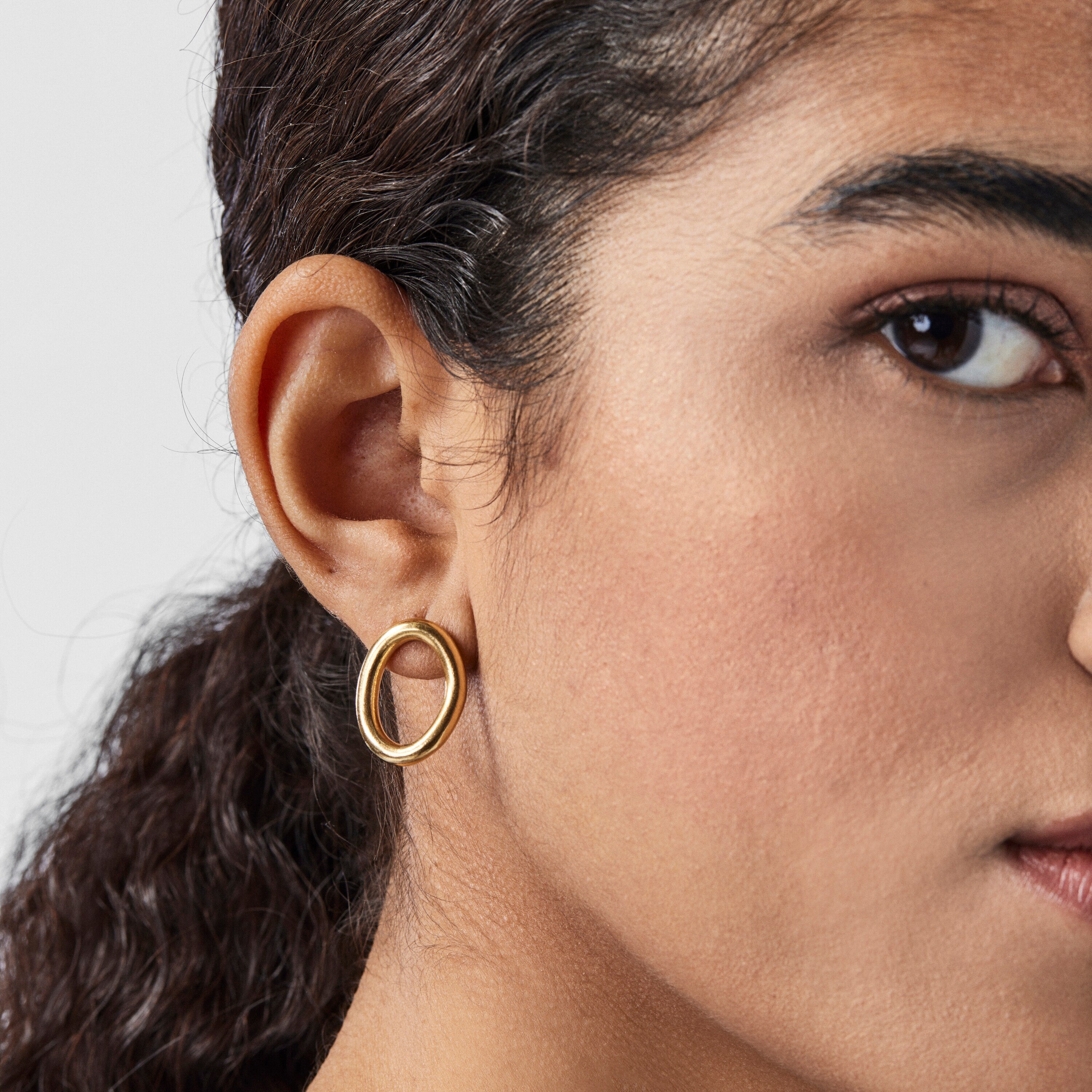 Silver vermeil TOUS Hav Circle earrings