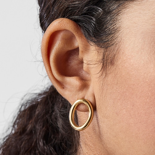 Silver vermeil TOUS Hav Circle earrings