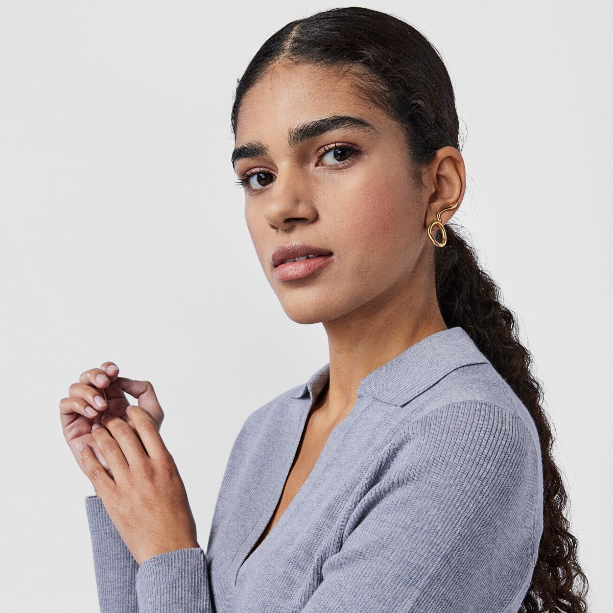 Silver vermeil TOUS Hav Circle earrings