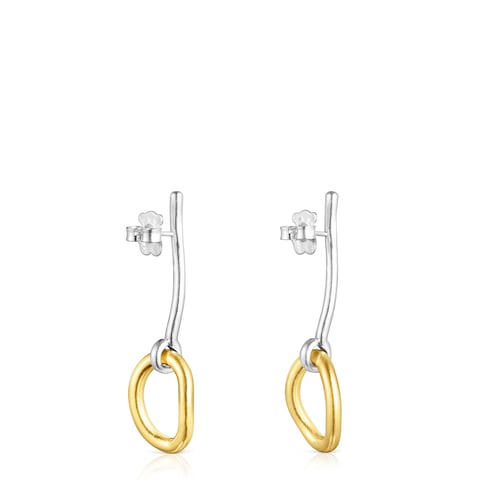 Two-tone silver vermeil TOUS Hav Earrings with ring