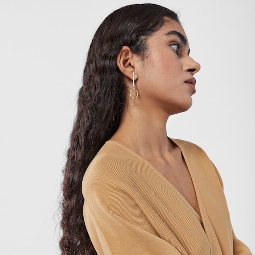 Two-tone silver vermeil TOUS Hav Earrings with ring