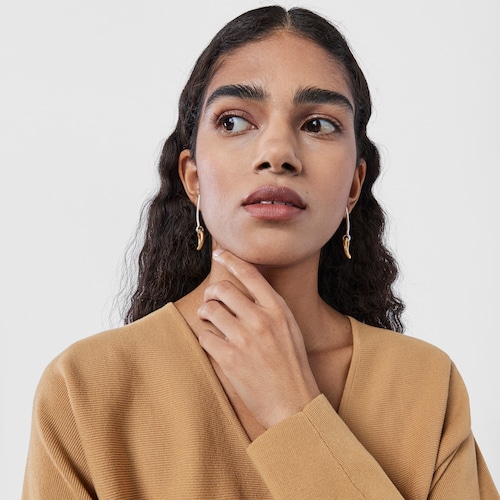 Two-tone silver vermeil TOUS Hav Earrings with ring