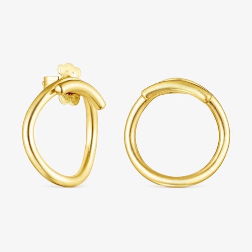 Pendientes c&iacute;rculo con ba&ntilde;o de oro 18 kt sobre plata Hav