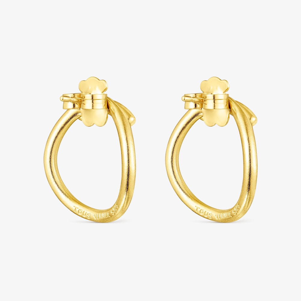 Pendientes c&iacute;rculo con ba&ntilde;o de oro 18 kt sobre plata Hav