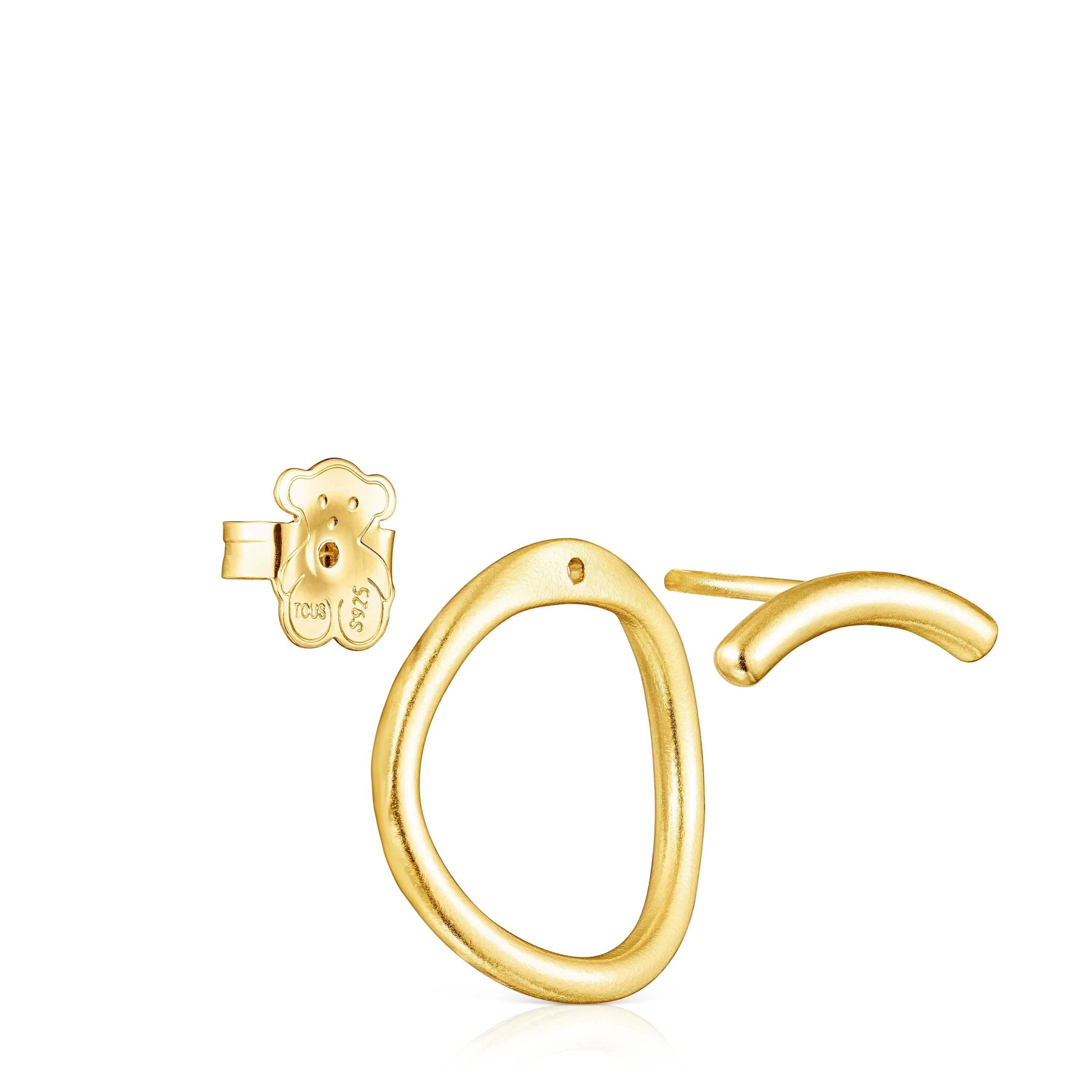 Pendientes círculo con baño de oro 18 kt sobre plata Hav
