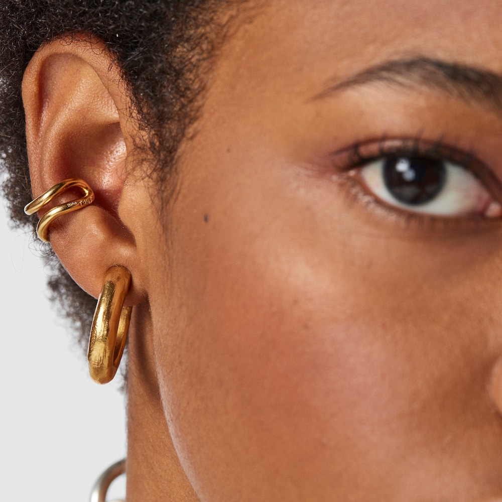 Earcuff con ba&ntilde;o de oro 18 kt sobre plata Hav