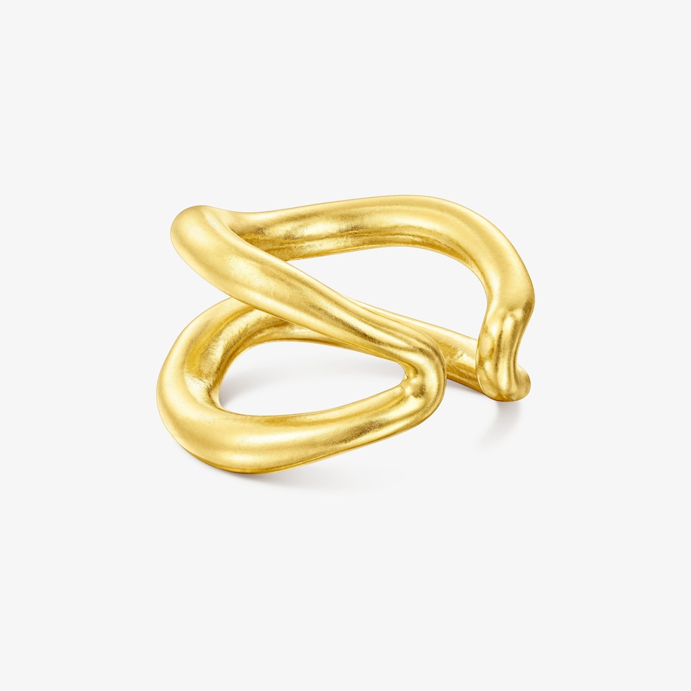 Anillo con ba&ntilde;o de oro 18 kt sobre plata Hav