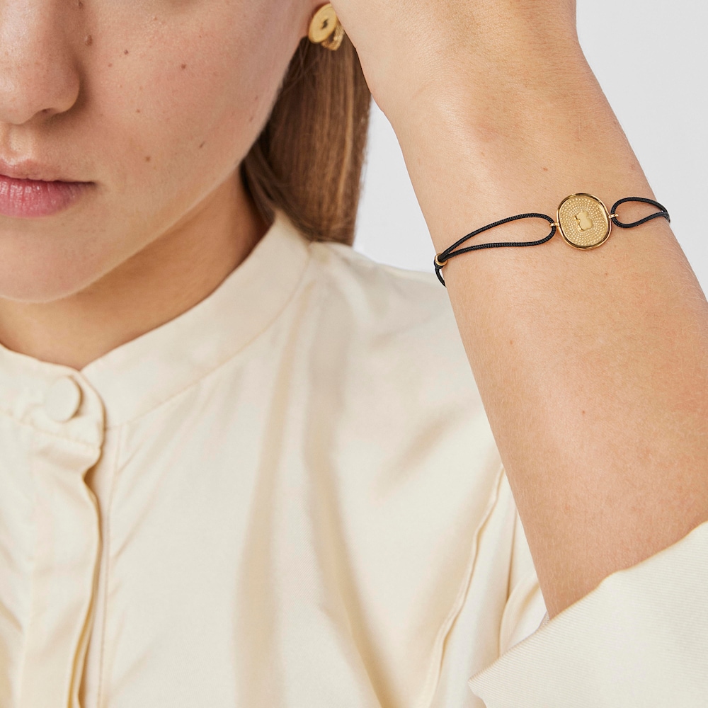 Nylon and 18K solid gold Oursin Bracelet