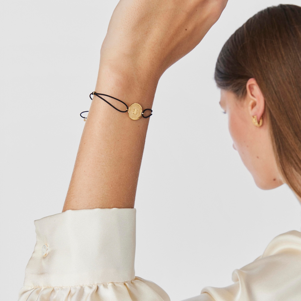 Nylon and 18K solid gold Oursin Bracelet