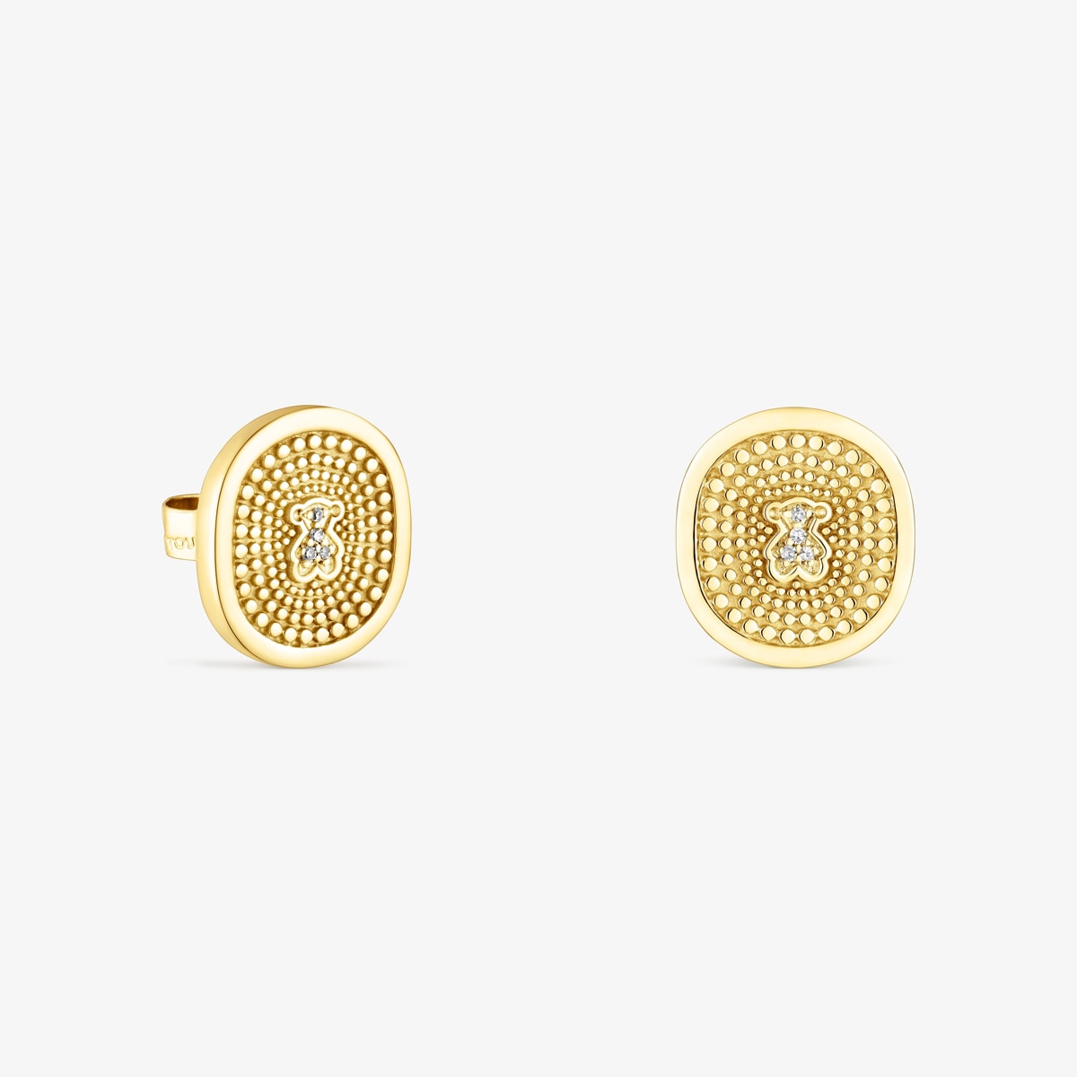 Tous - Pendientes De Oro Con Diamantes 0,02 Ct Oursin - Dorado