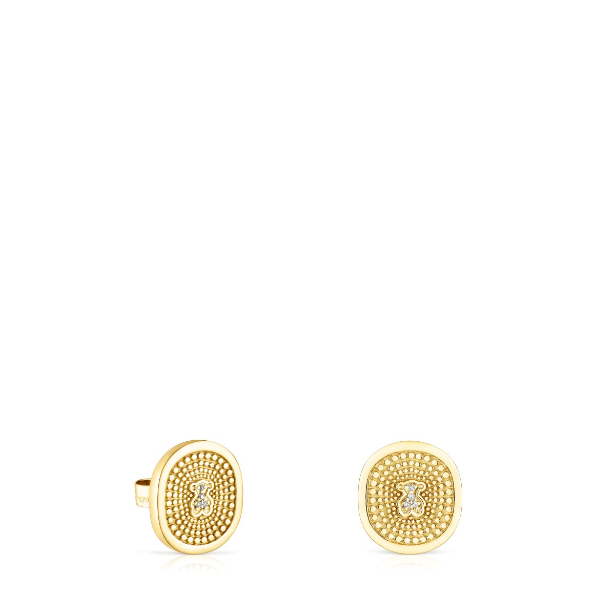 Tous - Pendientes De Oro Con Diamantes 0,02 Ct Oursin - Dorado