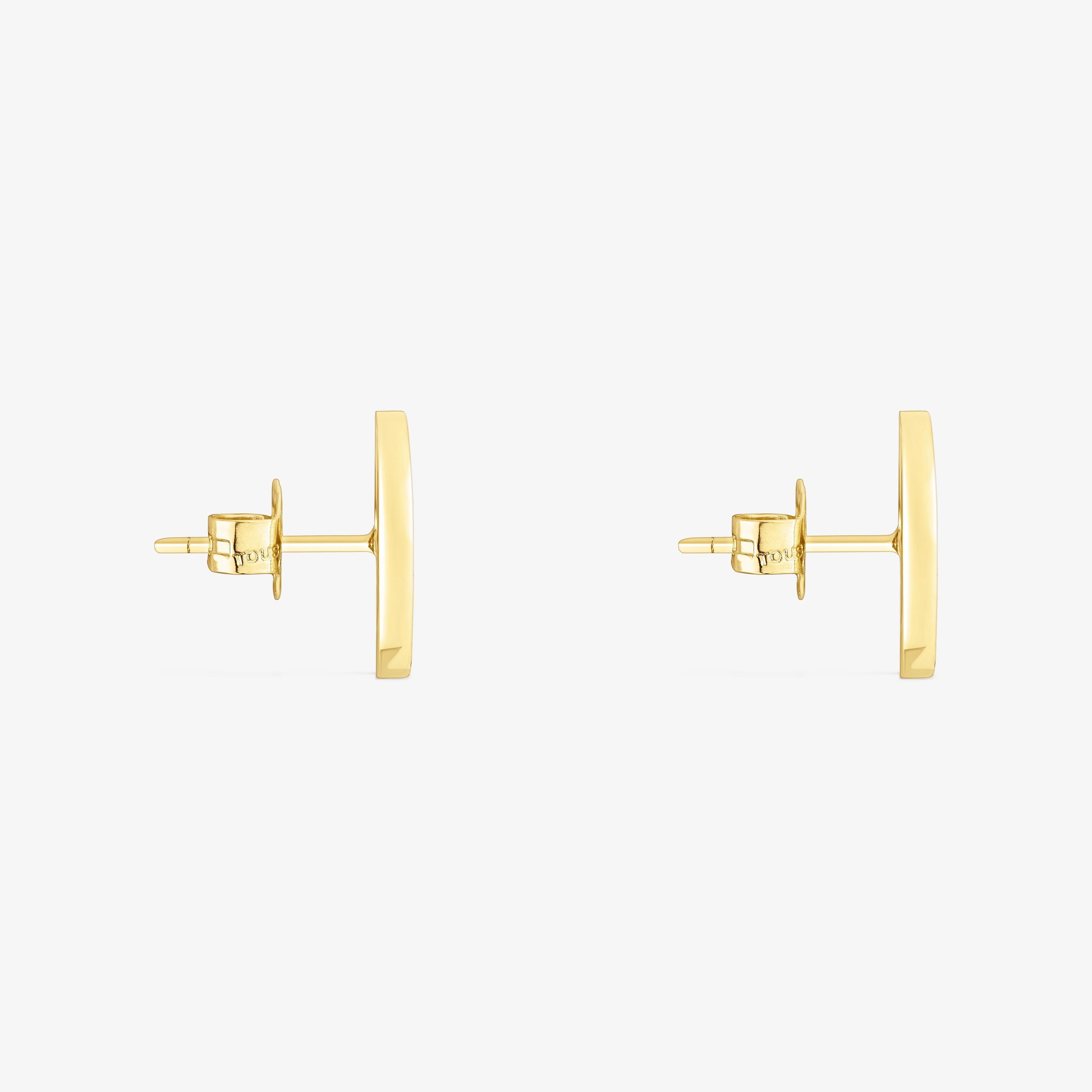18K solid gold Oursin Earrings with 0.02ct diamonds