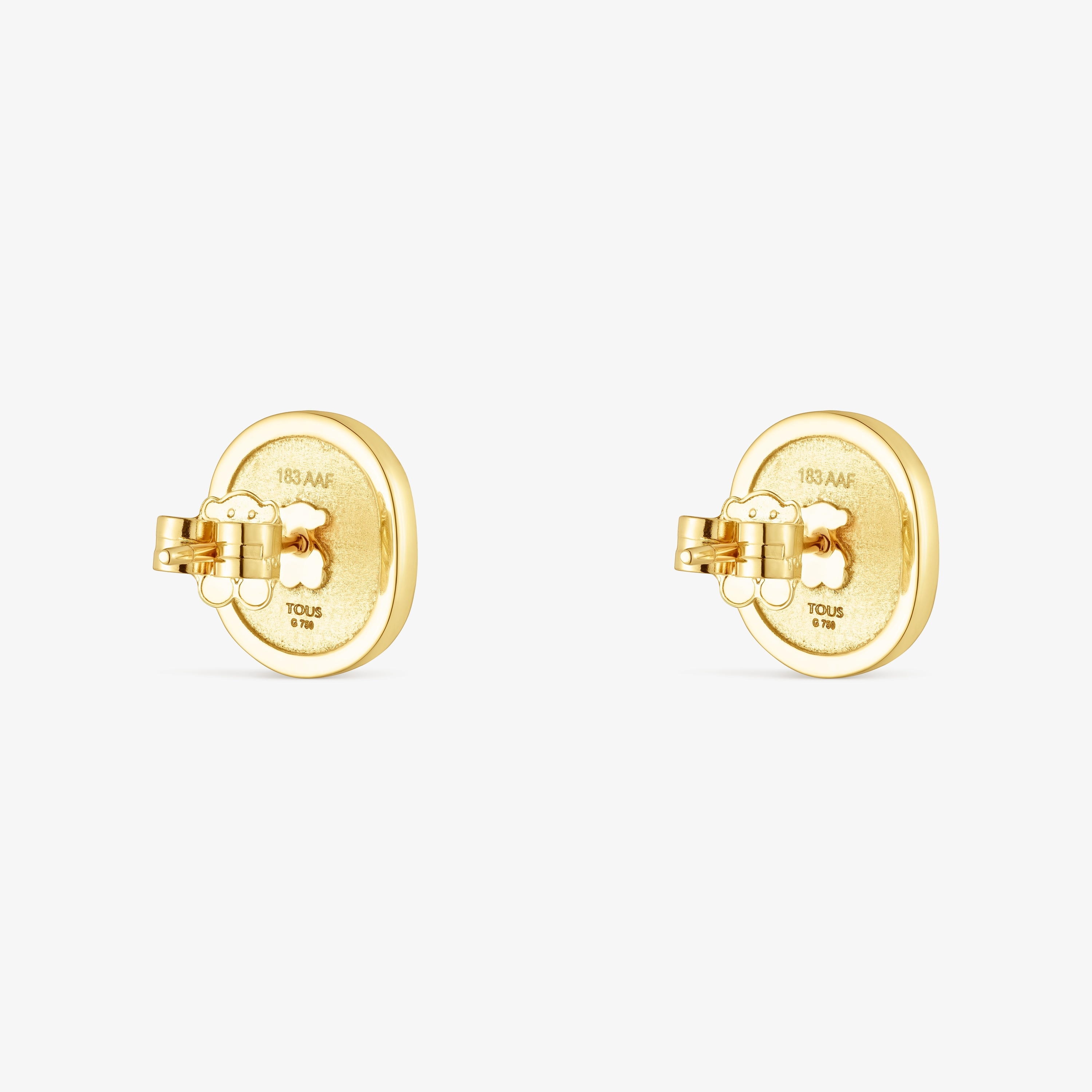 18K solid gold Oursin Earrings with 0.02ct diamonds