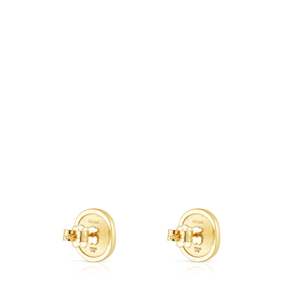 Gold Oursin Earrings with 0,02ct diamonds