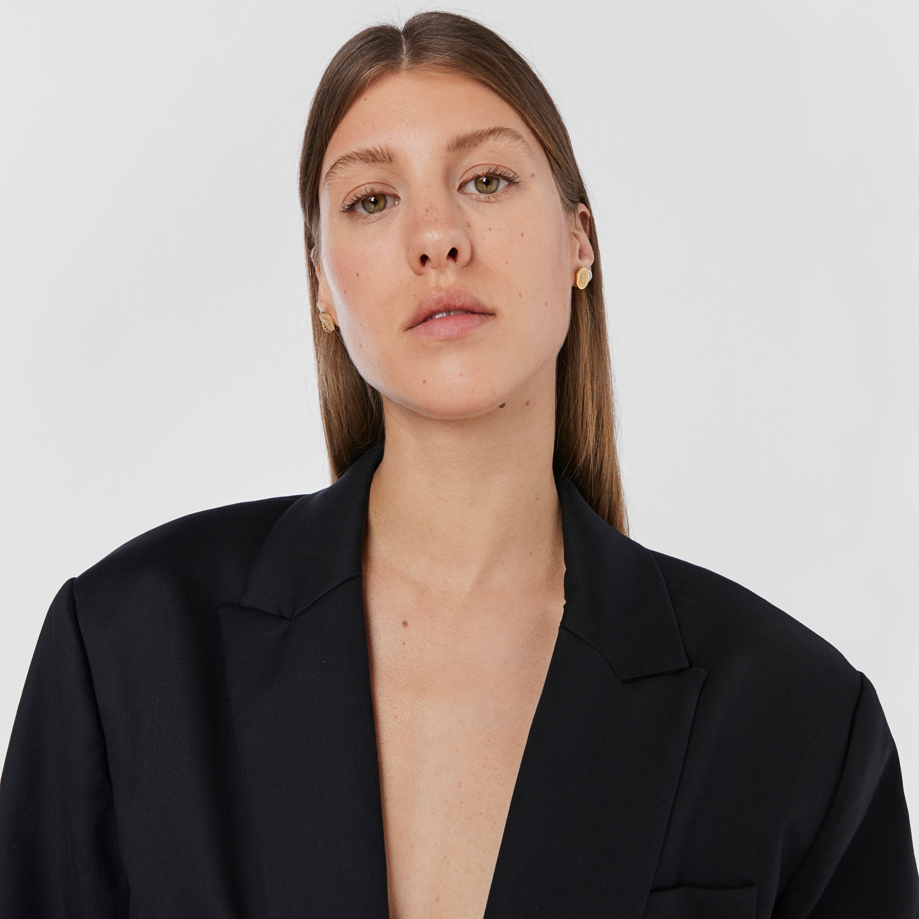 18K solid gold Oursin Earrings with 0.02ct diamonds