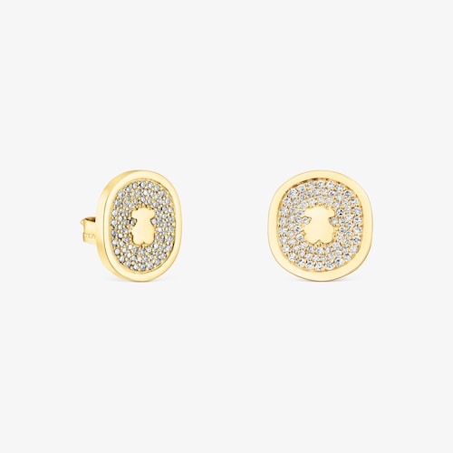 Boucles d&rsquo;oreilles Oursin en or avec diamants de&nbsp;0,42&nbsp;ct.