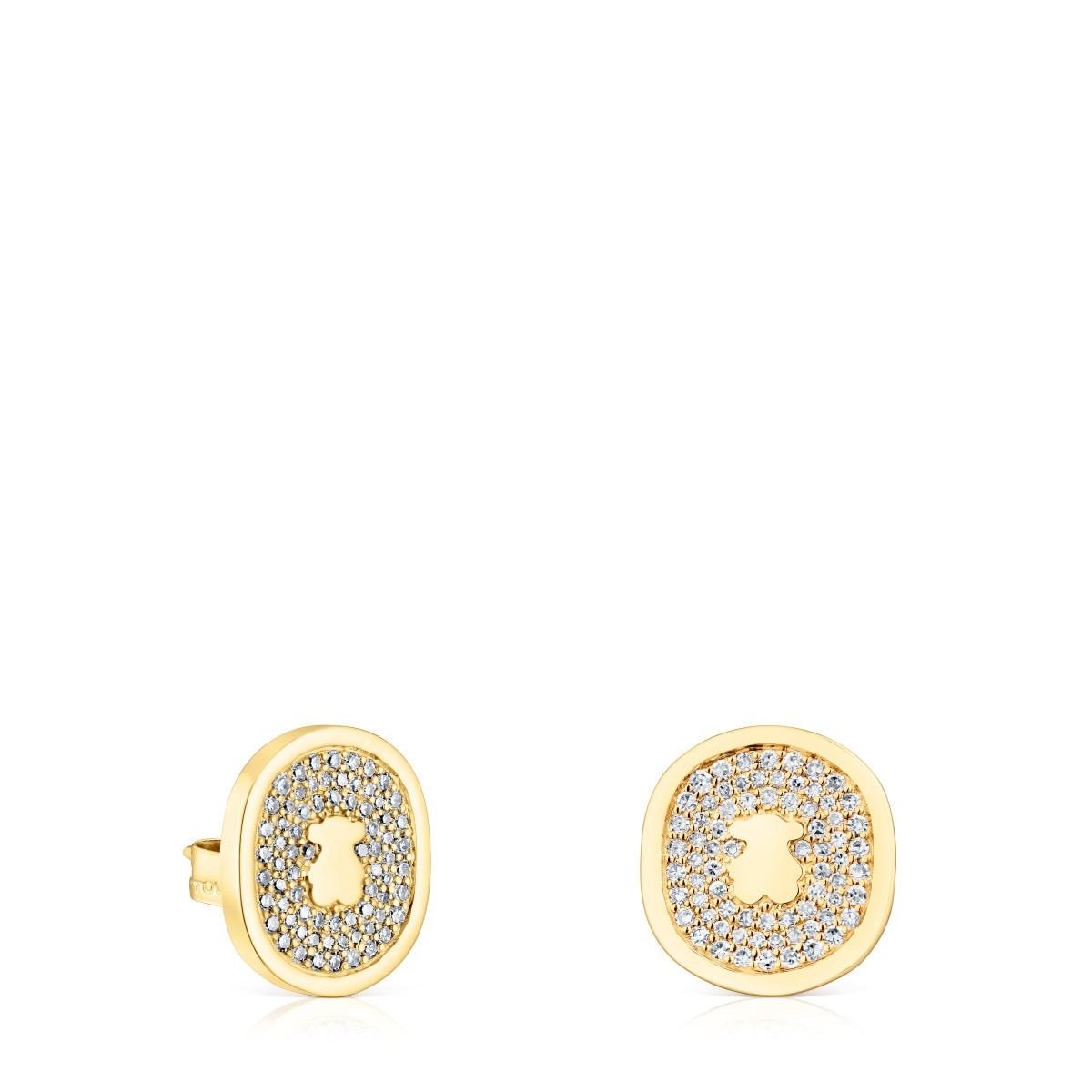 Gold Oursin Earrings with 0,42ct diamonds