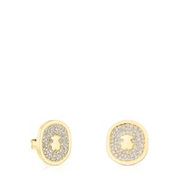 Gold Oursin Earrings with 0,42ct diamonds