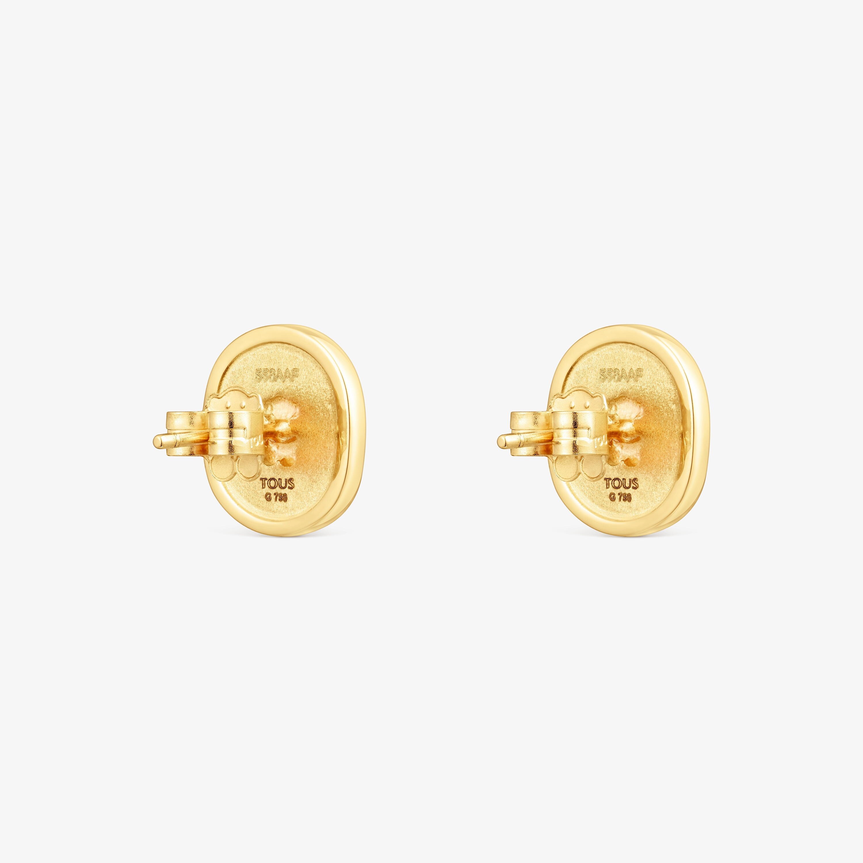 18K solid gold Oursin Earrings with 0.42ct diamonds