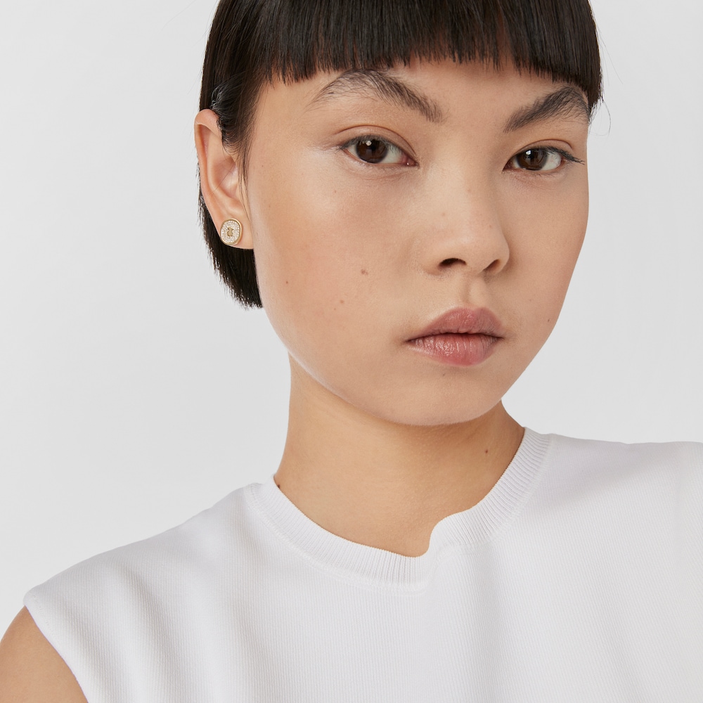 Boucles d&rsquo;oreilles Oursin en or avec diamants de&nbsp;0,42&nbsp;ct.