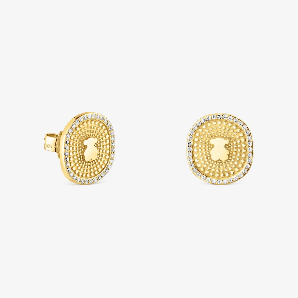 18K solid gold Oursin Earrings with 0.19ct diamonds