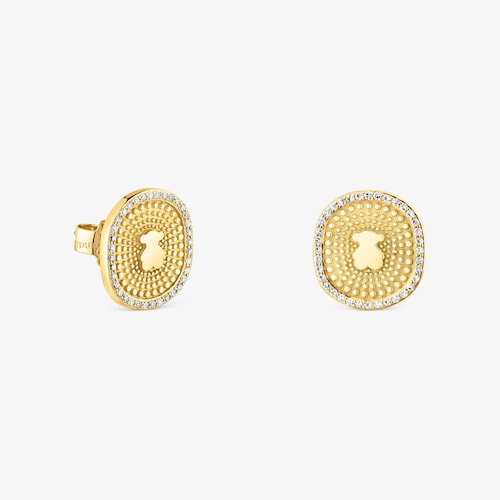 Aretes de oro con diamantes 0,19 ct Oursin