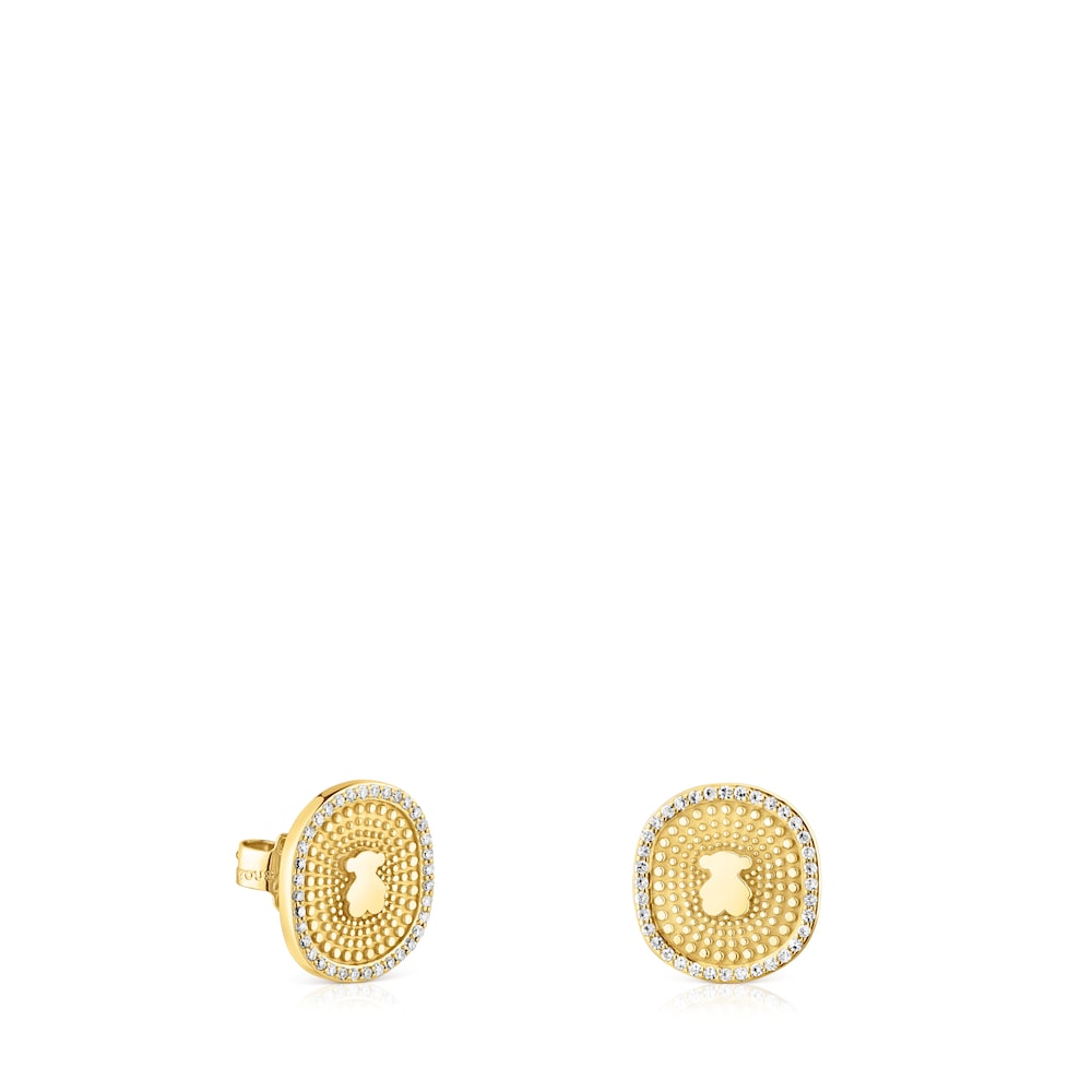 Gold Oursin Earrings with 0,19ct diamonds