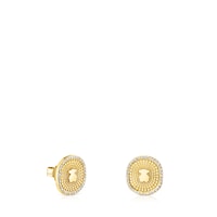 Gold Oursin Earrings with 0,19ct diamonds