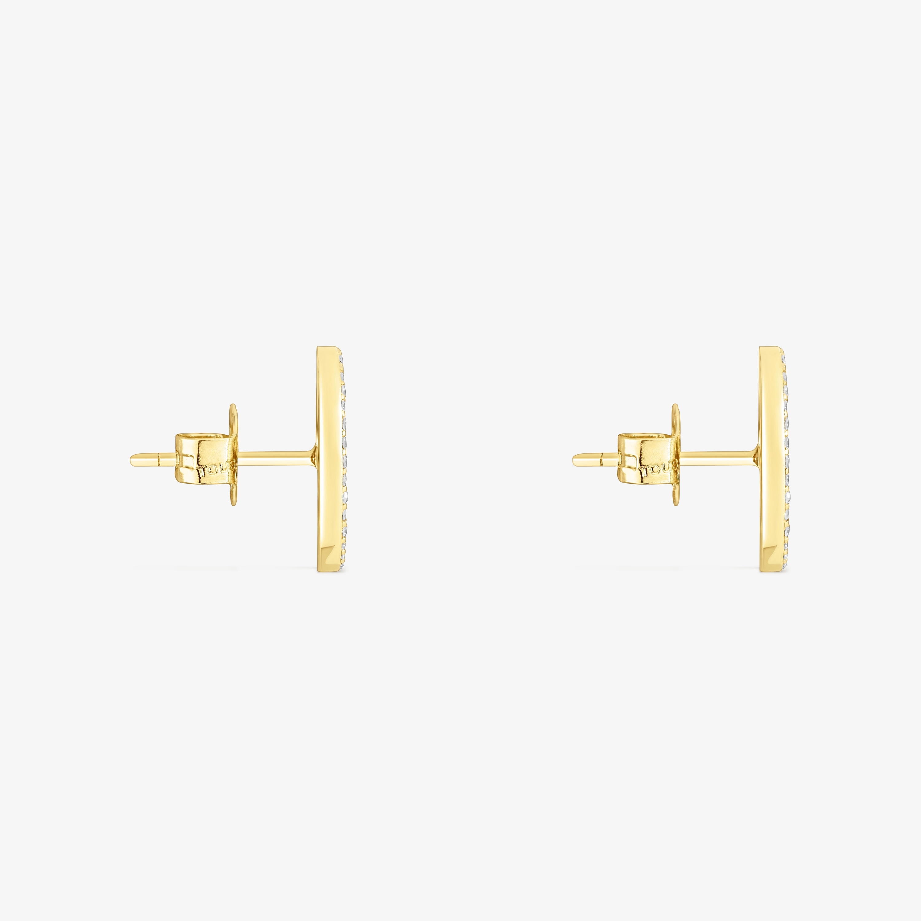 18K solid gold Oursin Earrings with 0.19ct diamonds