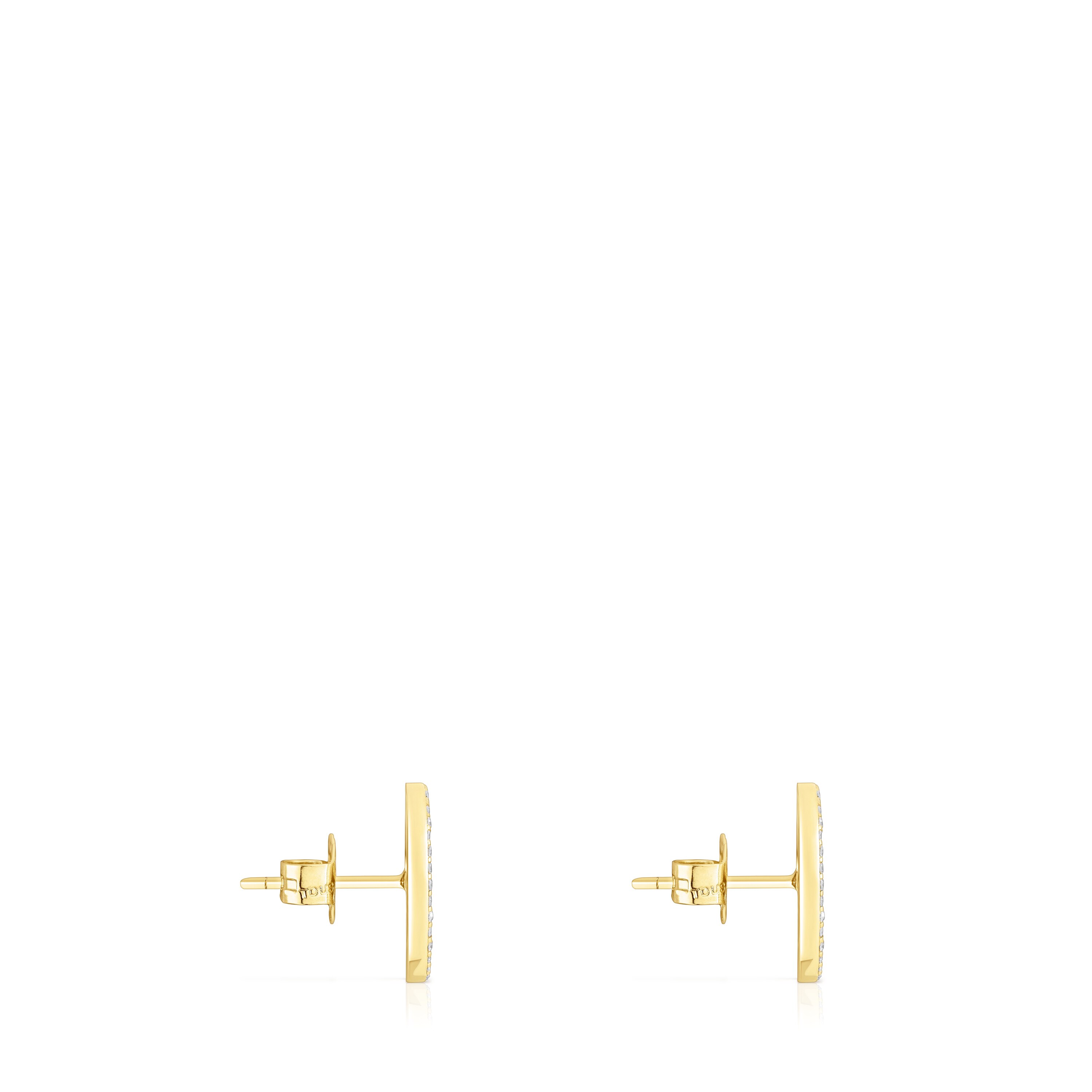 Gold Oursin Earrings with 0.19ct diamonds