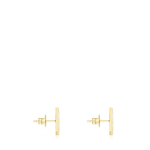 Gold Oursin Earrings with 0,19ct diamonds