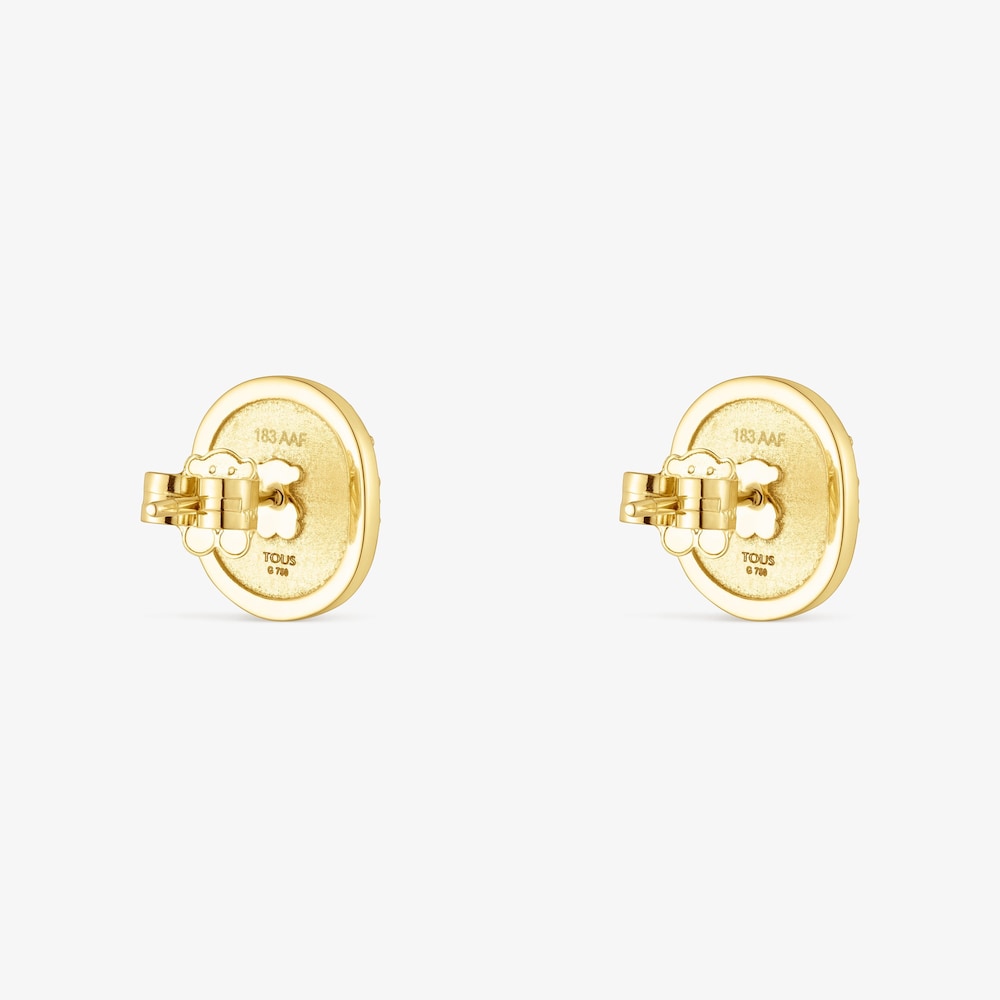 18K solid gold Oursin Earrings with 0.19ct diamonds