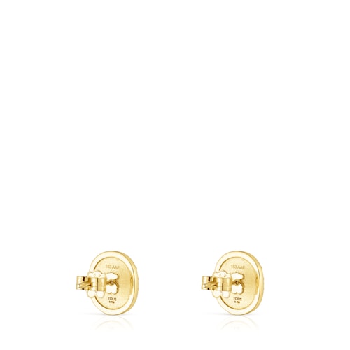 Gold Oursin Earrings with 0,19ct diamonds