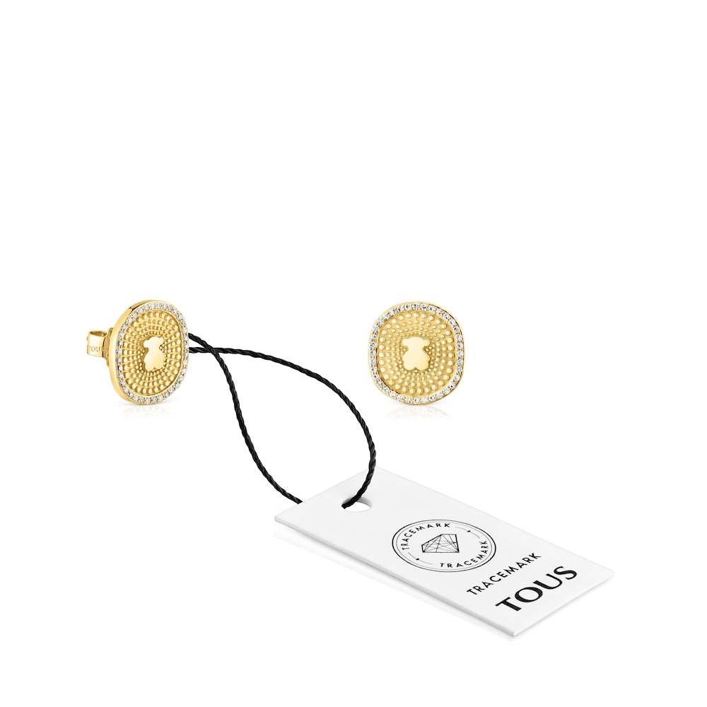Pendientes de oro con diamantes 0,19 ct Oursin image number 3