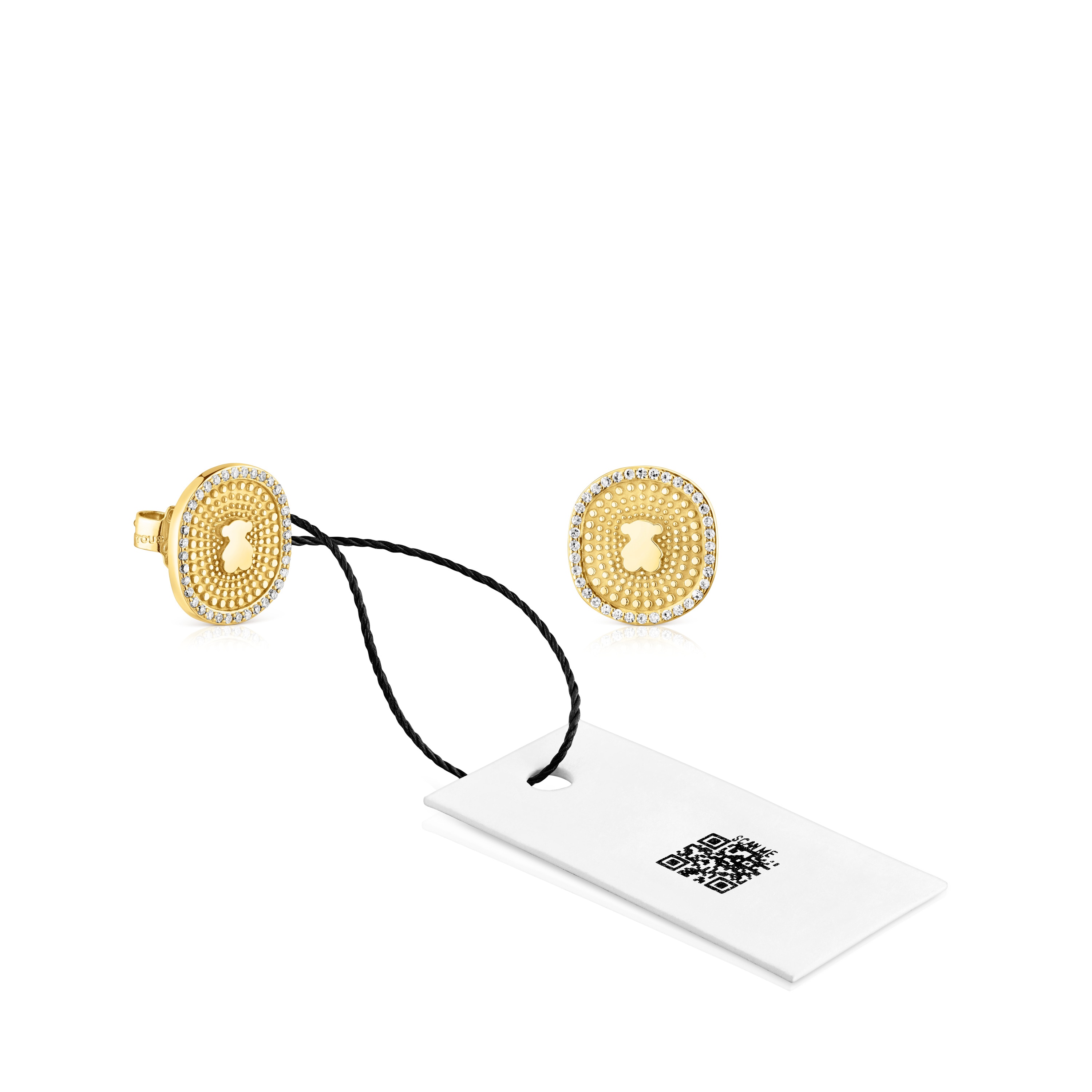 18K solid gold Oursin Earrings with 0.19ct diamonds