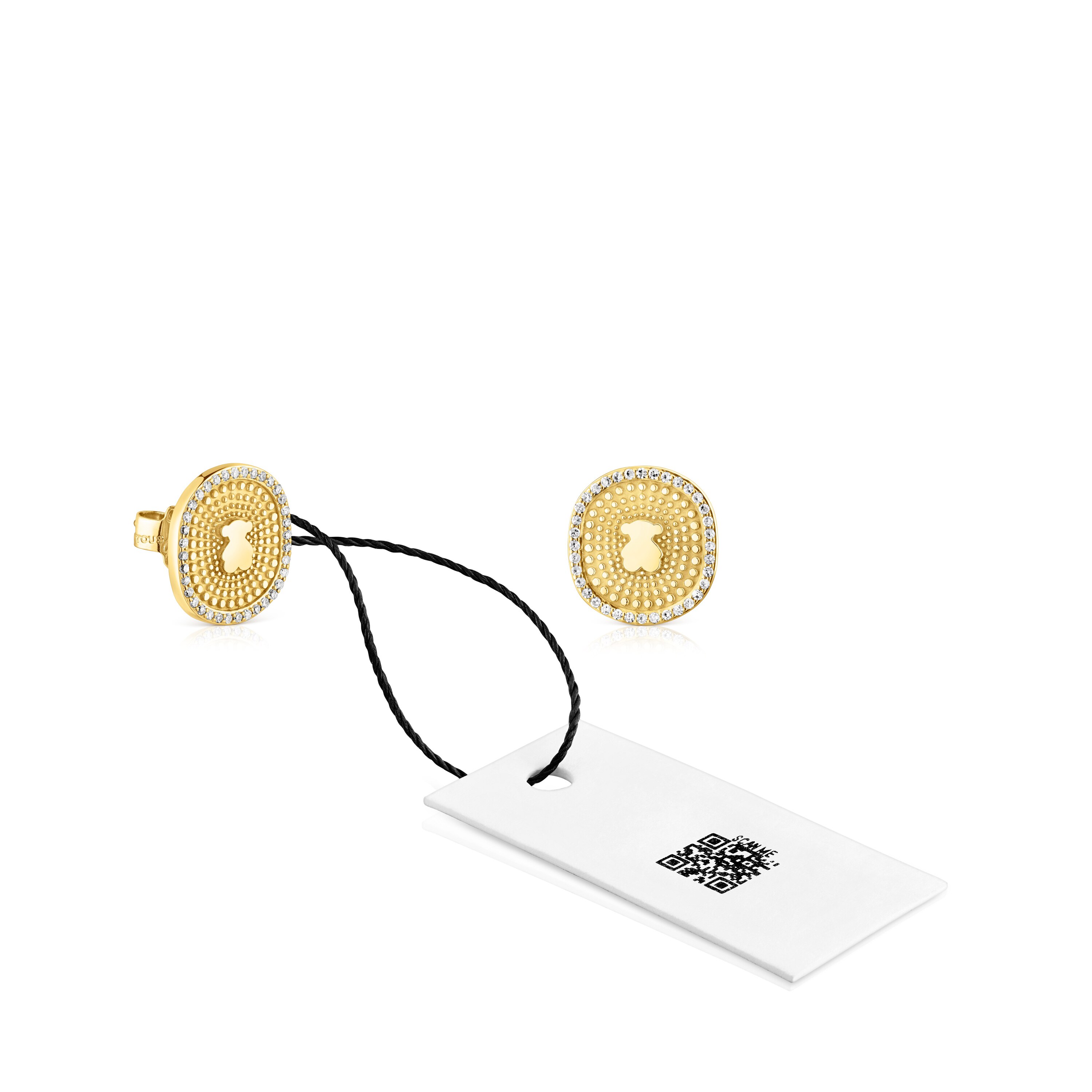 Gold Oursin Earrings with 0.19ct diamonds