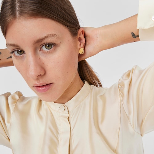 Gold Oursin Earrings