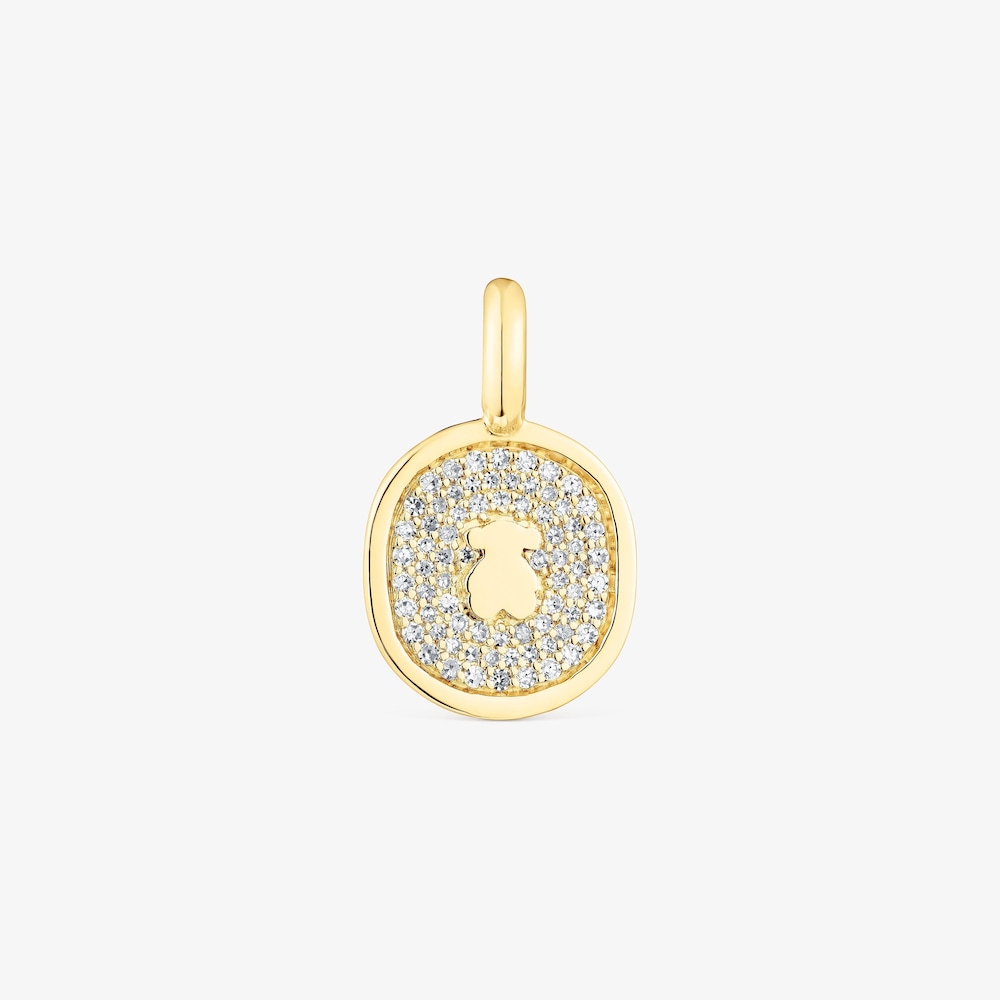 Dije de oro con diamantes 0,21 ct Oursin