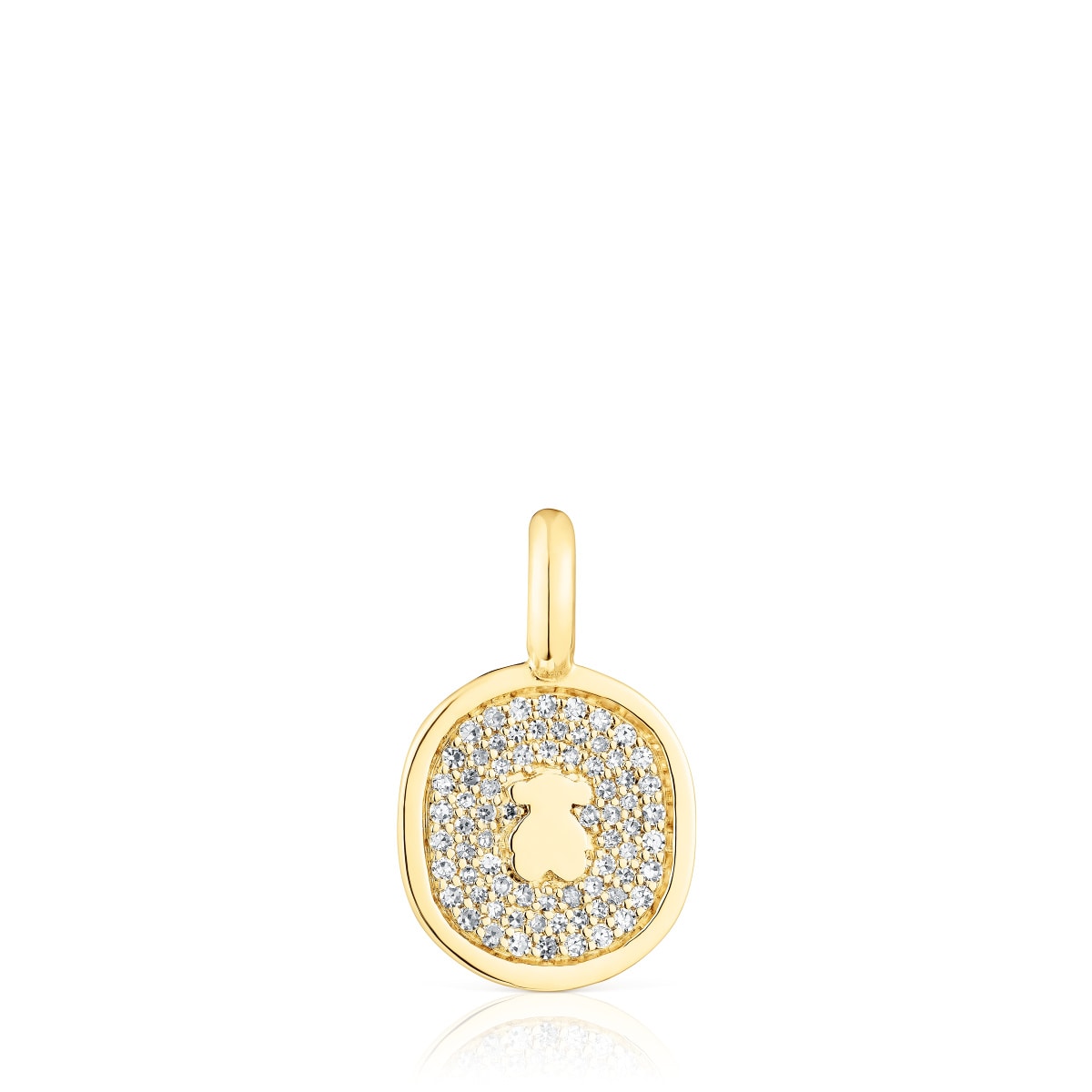 Gold Oursin Pendant with 0,21ct diamonds image number 0