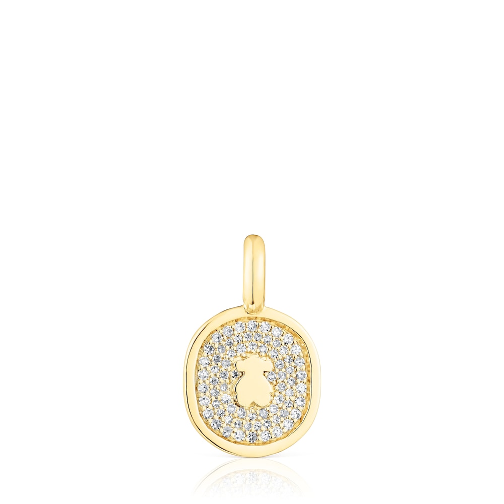 Gold Oursin Pendant with 0,21ct diamonds