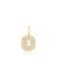 Gold Oursin Pendant with 0,21ct diamonds