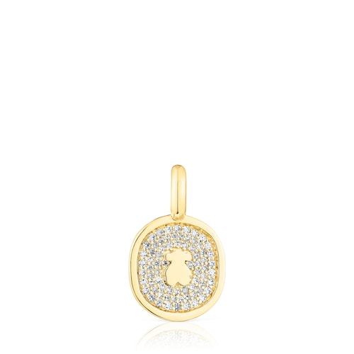 Gold Oursin Pendant with 0,21ct diamonds