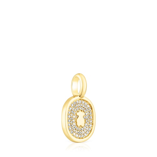 Gold Oursin Pendant with 0,21ct diamonds