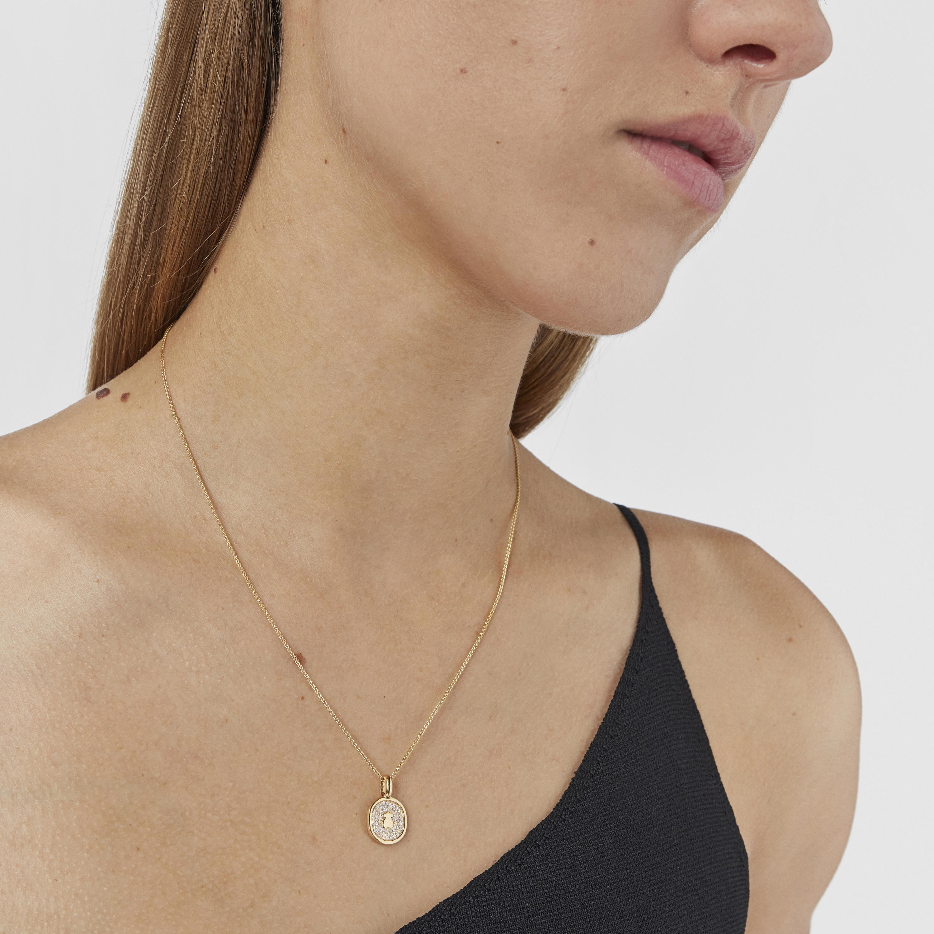 18K solid gold Oursin Pendant with 0.21ct diamonds