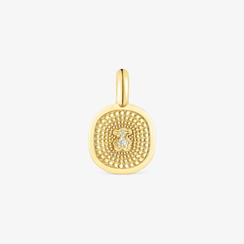 Dije de oro con diamantes 0,01 ct Oursin