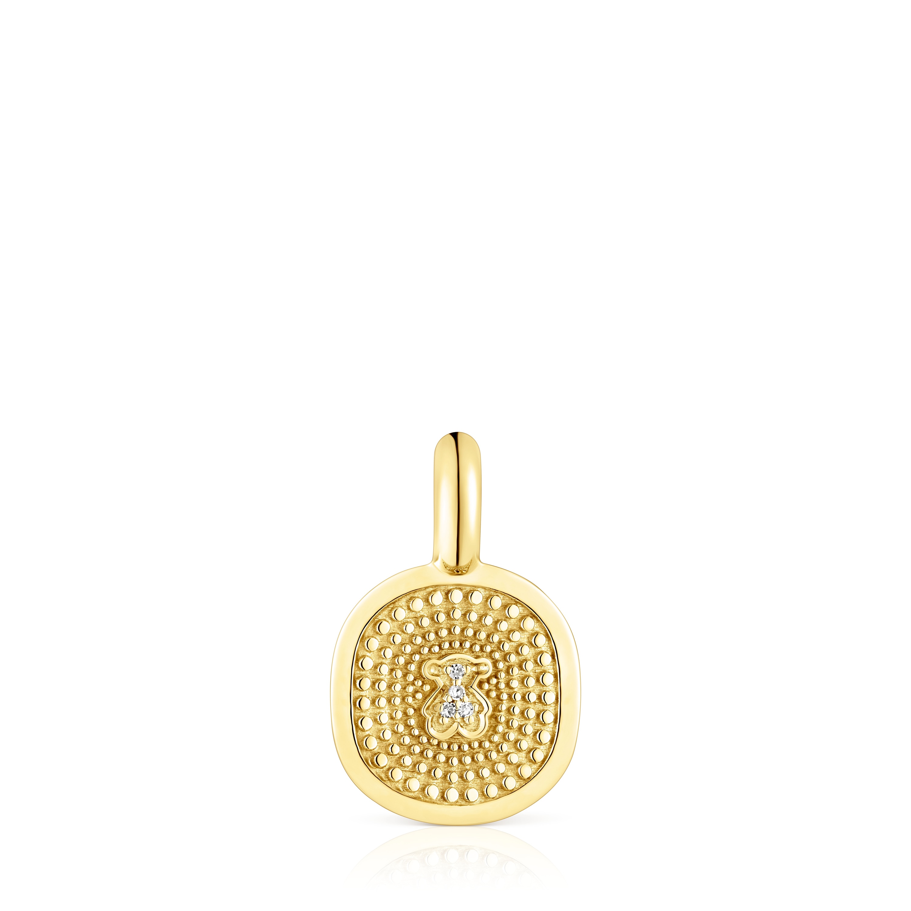 Gold Oursin Pendant with 0,01ct diamonds