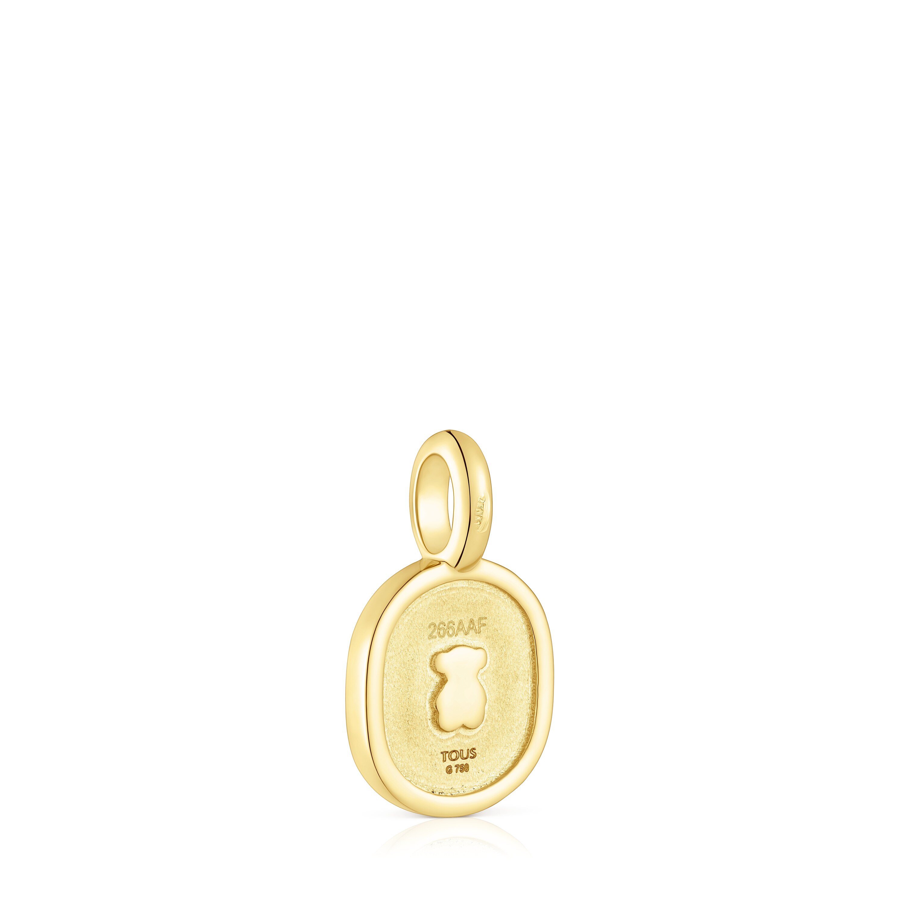 Gold Oursin Pendant with 0,01ct diamonds