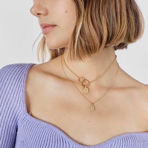 Gold Oursin Pendant with 0,01ct diamonds
